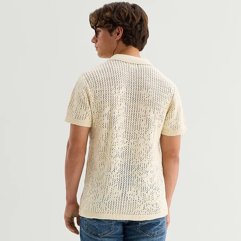 Arizona Mens Short Sleeve Button Polo Sweater