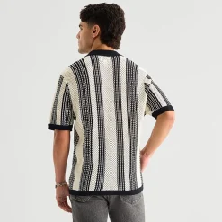 Arizona Mens Short Sleeve Button Polo Sweater