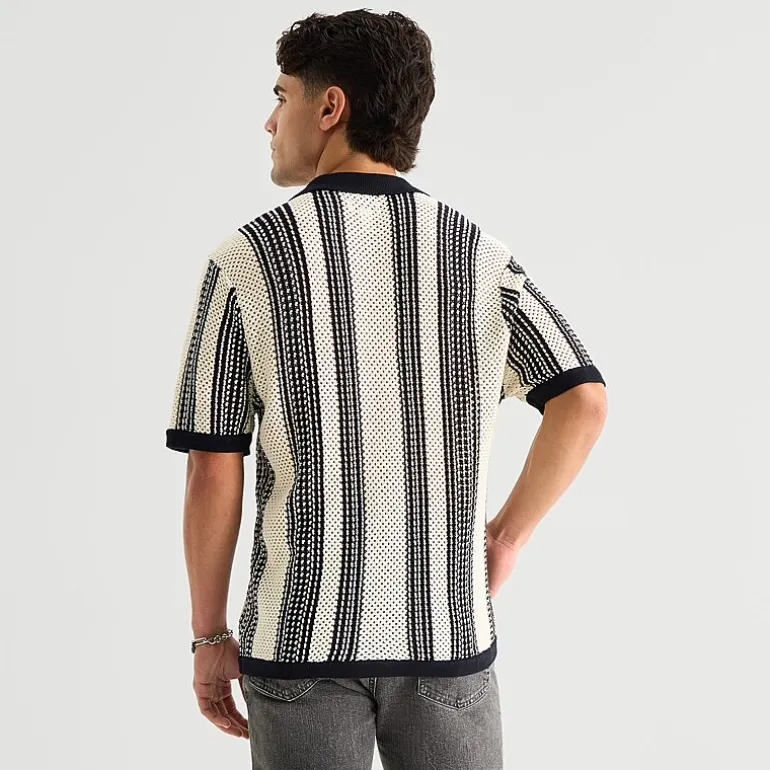 Arizona Mens Short Sleeve Button Polo Sweater