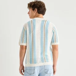 Arizona Mens Short Sleeve Button Polo Sweater