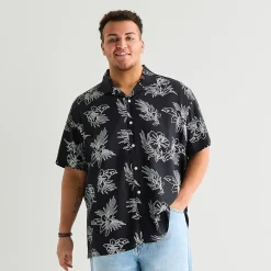 Arizona Mens Short Sleeve Classic Fit Big and Tall Button-Down Shirt