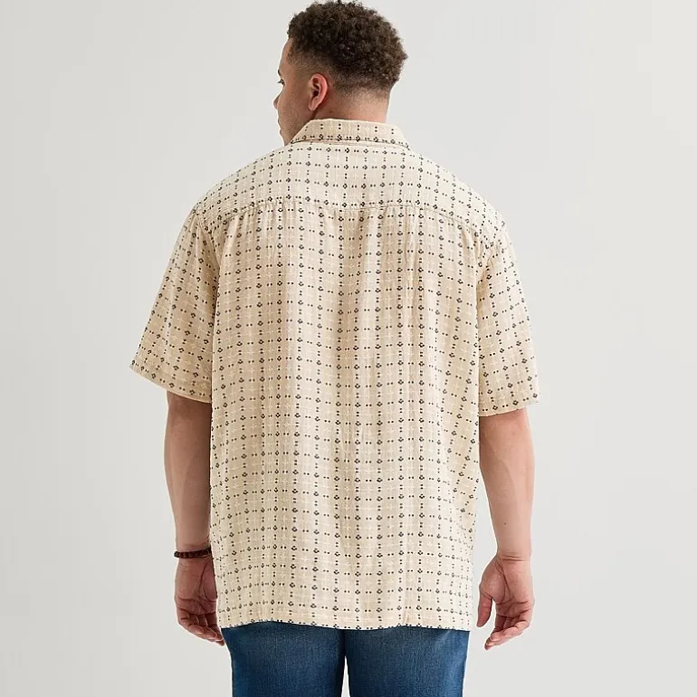 Arizona Mens Short Sleeve Classic Fit Big and Tall Button-Down Shirt