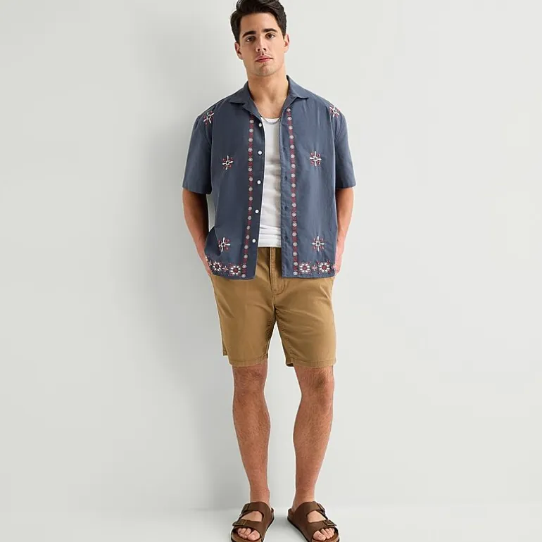 Arizona Mens Short Sleeve Regular Fit Button-Down Shirt