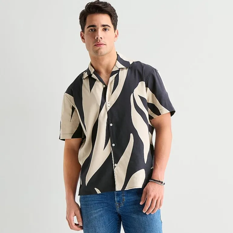 Arizona Mens Short Sleeve Regular Fit Button-Down Shirt