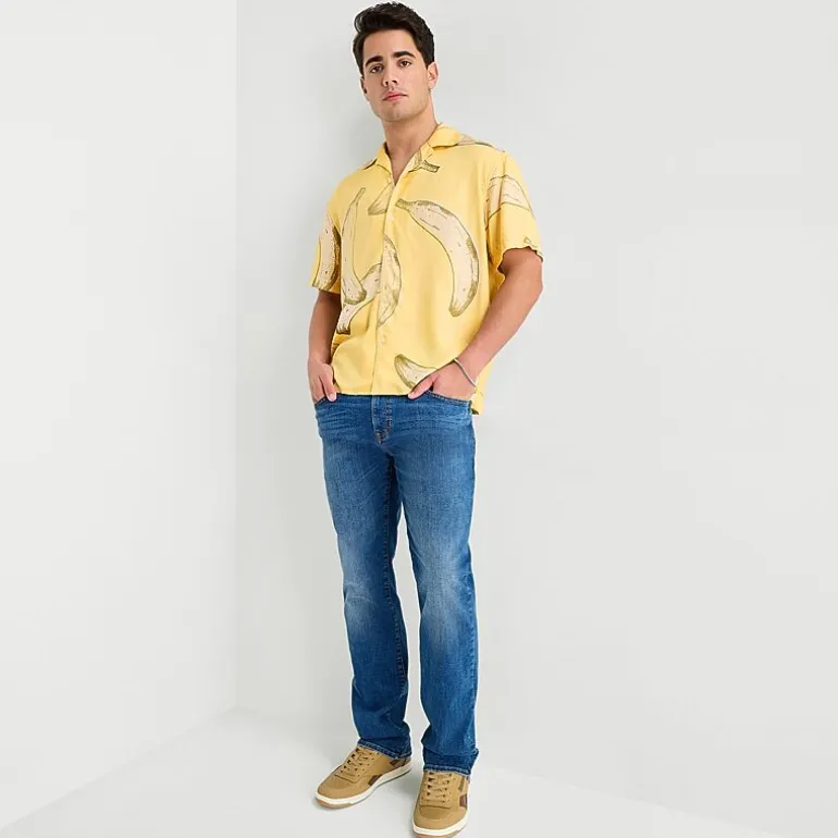 Arizona Mens Short Sleeve Regular Fit Button-Down Shirt
