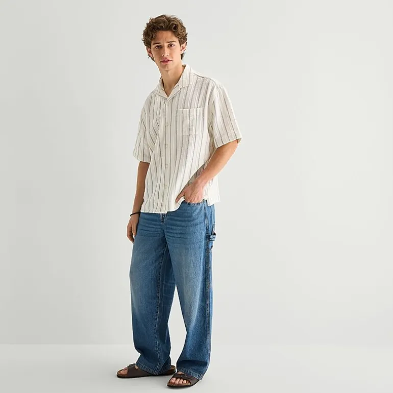 Arizona Mens Short Sleeve Regular Fit Button-Down Shirt