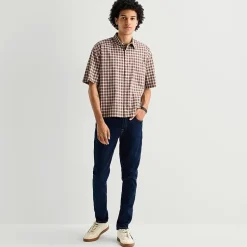 Arizona Mens Short Sleeve Regular Fit Button-Down Shirt