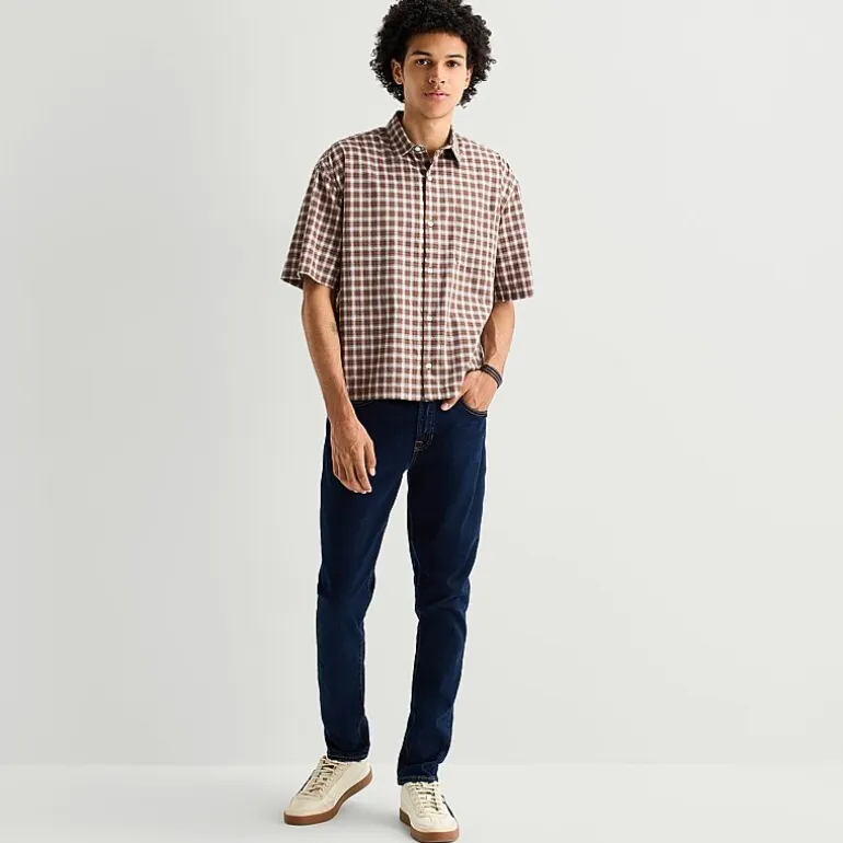 Arizona Mens Short Sleeve Regular Fit Button-Down Shirt