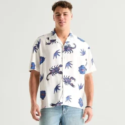 Arizona Mens Short Sleeve Relaxed Fit Button-Down Shirt