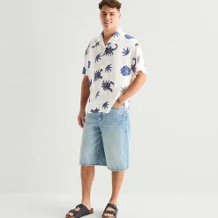 Arizona Mens Short Sleeve Relaxed Fit Button-Down Shirt