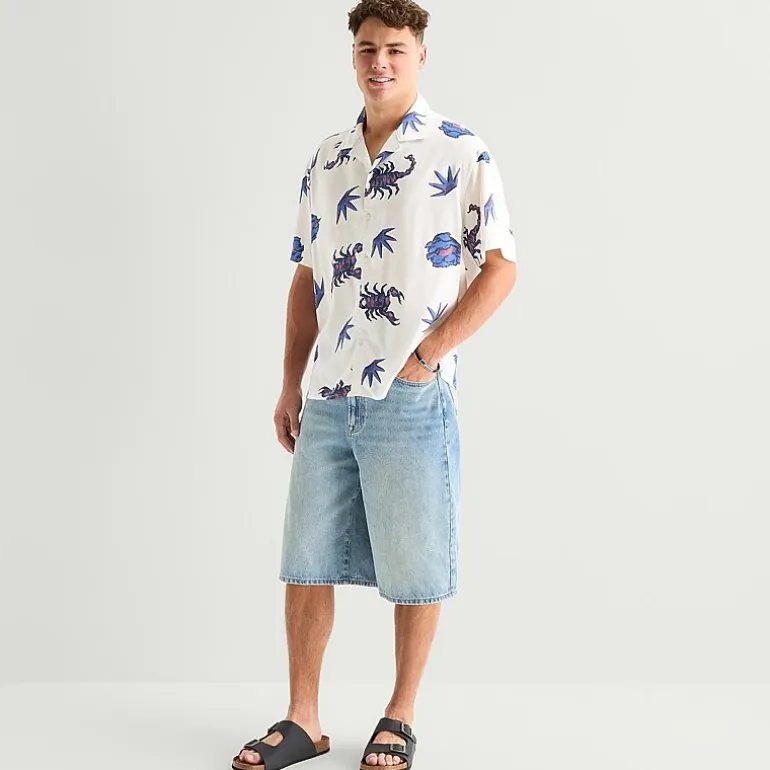 Arizona Mens Short Sleeve Relaxed Fit Button-Down Shirt