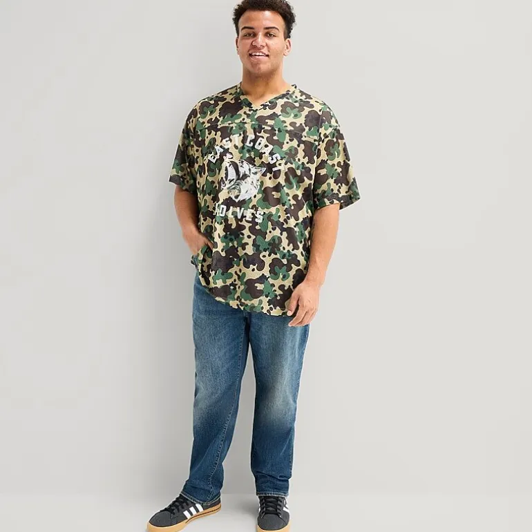 Arizona Mens V Neck Short Sleeve Big and Tall Jersey