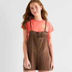 Arizona Sleeveless Womens Shortalls Juniors