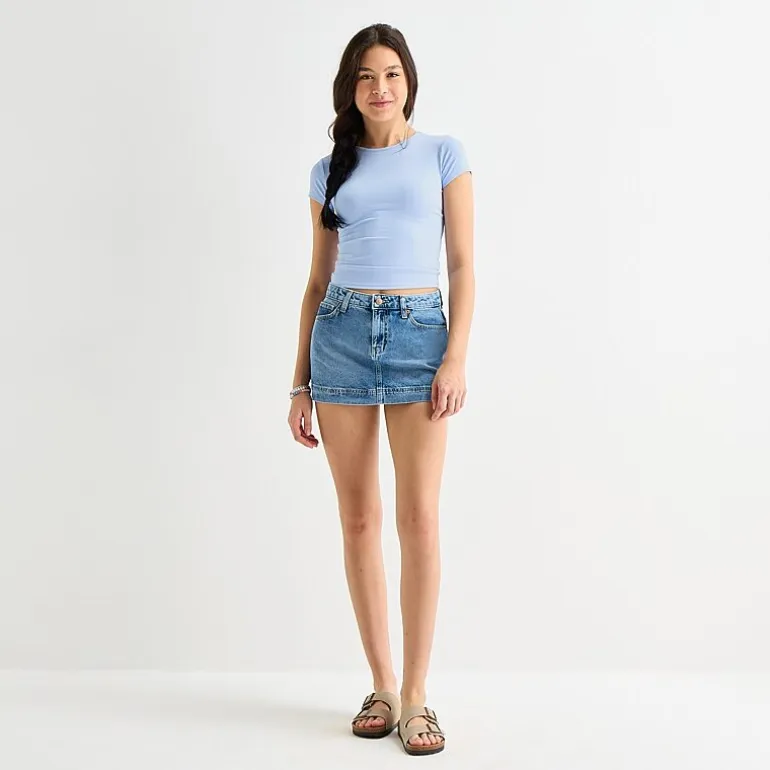 Arizona So Smooth Womens Juniors Round Neck Short Sleeve T-Shirt