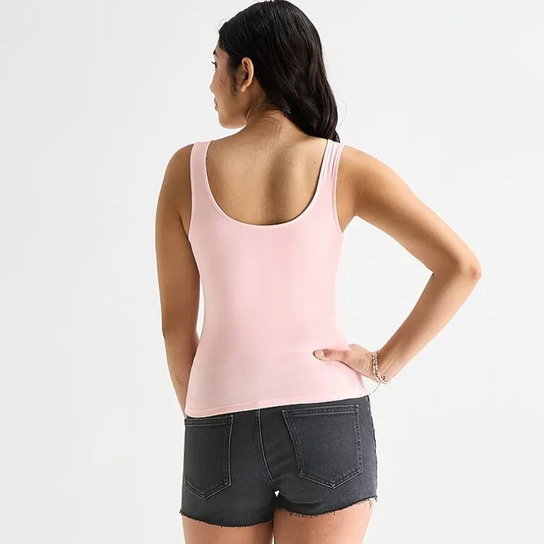 Arizona So Smooth Womens Juniors Scoop Neck Sleeveless Tank Top