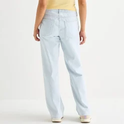 Arizona Striped Womens Juniors Low Rise Straight Leg Jean