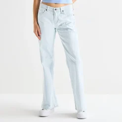 Arizona Striped Womens Juniors Low Rise Straight Leg Jean
