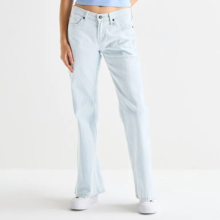 Arizona Striped Womens Juniors Low Rise Straight Leg Jean
