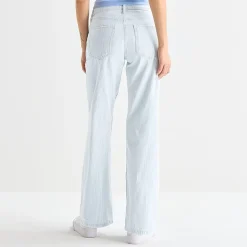 Arizona Striped Womens Juniors Low Rise Straight Leg Jean