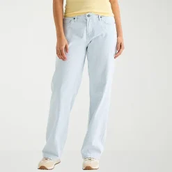 Arizona Striped Womens Juniors Short Low Rise Straight Leg Jean