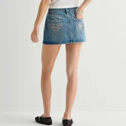 Arizona Supergirl Womens Juniors Mid Rise Denim Skirt
