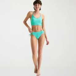 Arizona Womens Adjustable Straps Textured Juniors Bikini Halter Swimsuit Top