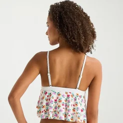 Arizona Womens Floral Juniors Midkini Swimsuit Top