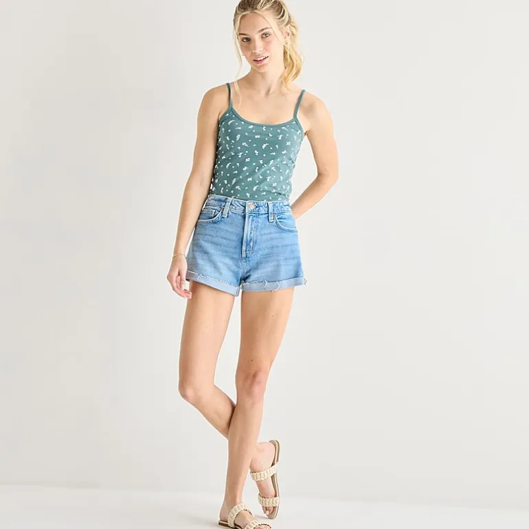 Arizona Womens 2 1/2" High Rise Juniors Denim Short