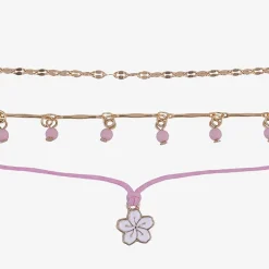 Arizona Womens 9 Inch Cable Flower Ankle Bracelet