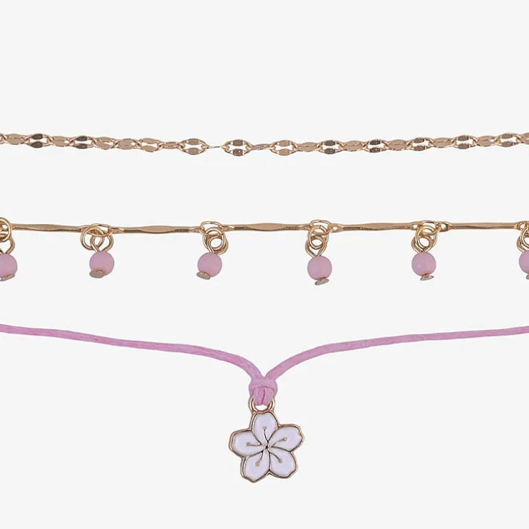 Arizona Womens 9 Inch Cable Flower Ankle Bracelet