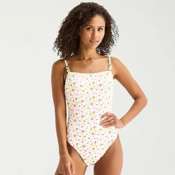 Arizona Womens Juniors Cheeky One Piece Swimsuit