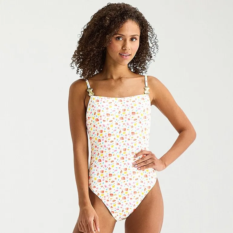Arizona Womens Juniors Cheeky One Piece Swimsuit