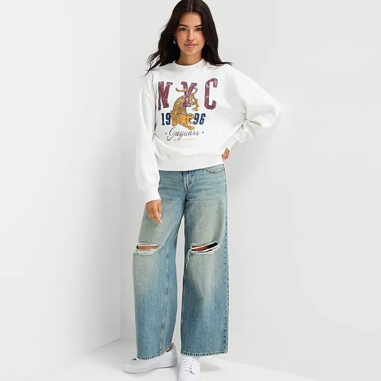 Arizona Womens Juniors Crew Neck Long Sleeve Sweatshirt