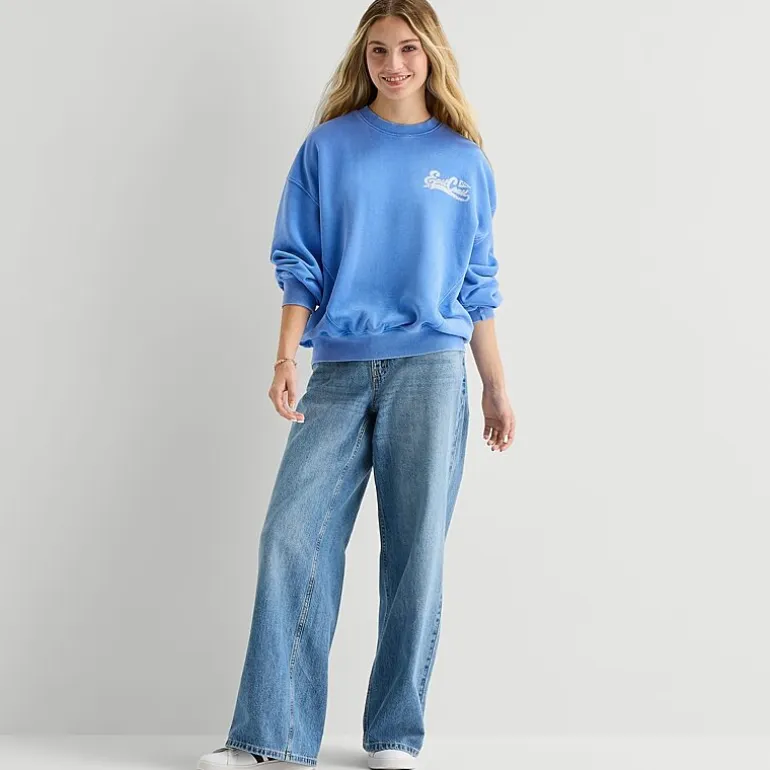 Arizona Womens Juniors Crew Neck Long Sleeve Sweatshirt