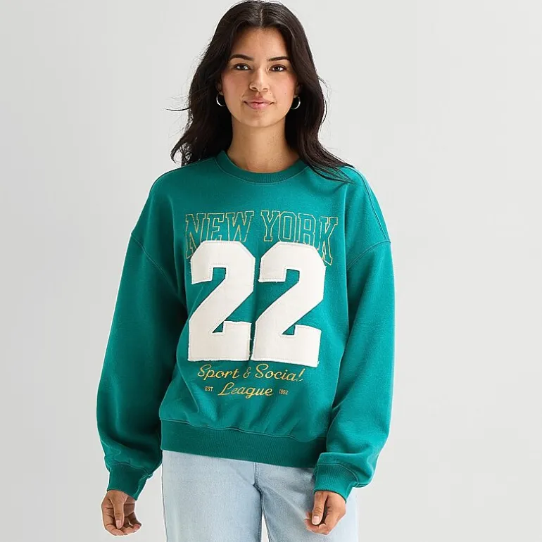 Arizona Womens Juniors Crew Neck Long Sleeve Sweatshirt