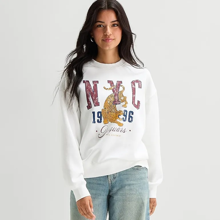 Arizona Womens Juniors Crew Neck Long Sleeve Sweatshirt
