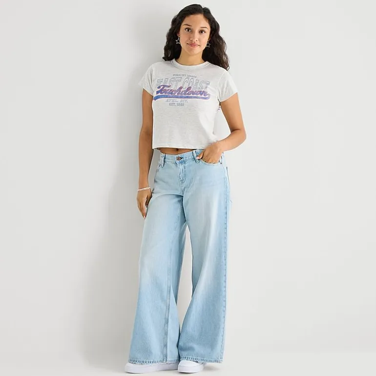 Arizona Womens Juniors Crew Neck Short Sleeve Regular Fit Graphic T-Shirt
