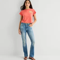 Arizona Womens Juniors Crew Neck Short Sleeve Regular Fit Graphic T-Shirt