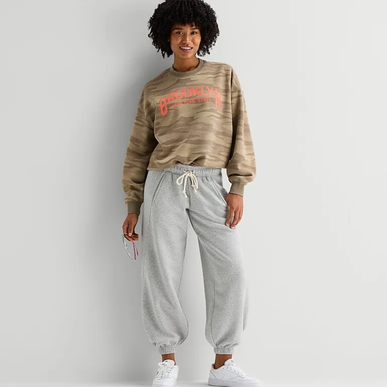 Arizona Womens Juniors Cuffed Fleece Sweatpant