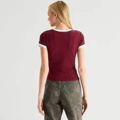 Arizona Womens Juniors Easy-on + Easy-off Crew Neck Short Sleeve Adaptive T-Shirt