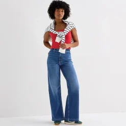Arizona Womens Juniors Highest Rise Wide Leg Jean
