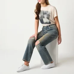 Arizona Womens Juniors Highest Rise Straight Leg Jean