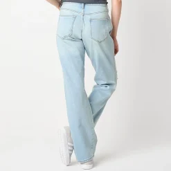 Arizona Womens Juniors High Rise Straight Leg Jean