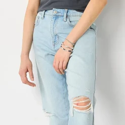 Arizona Womens Juniors High Rise Straight Leg Jean