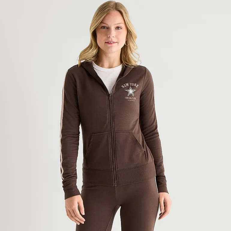 Arizona Womens Juniors Hooded Long Sleeve Sweatshirt