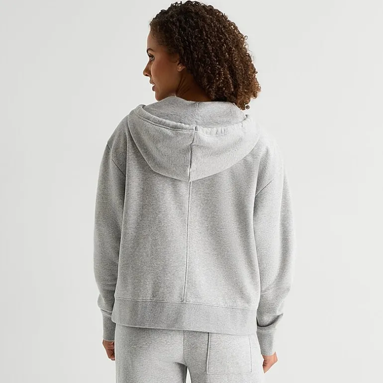 Arizona Womens Juniors Long Sleeve Fleece Zipper Hoodie