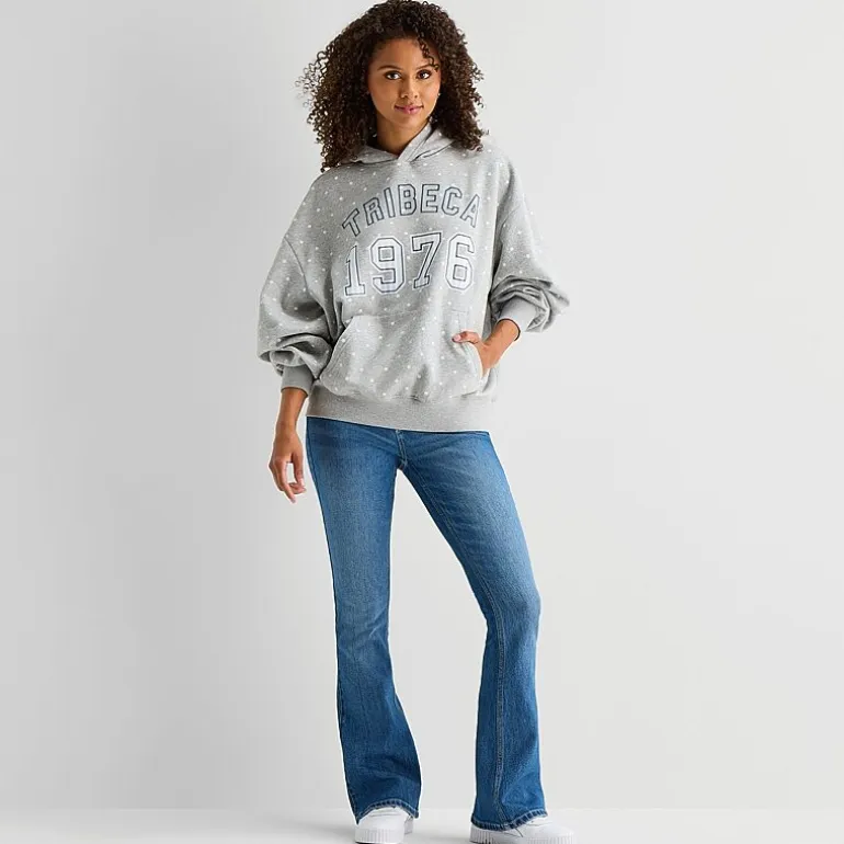 Arizona Womens Juniors Long Sleeve Fleece Hoodie