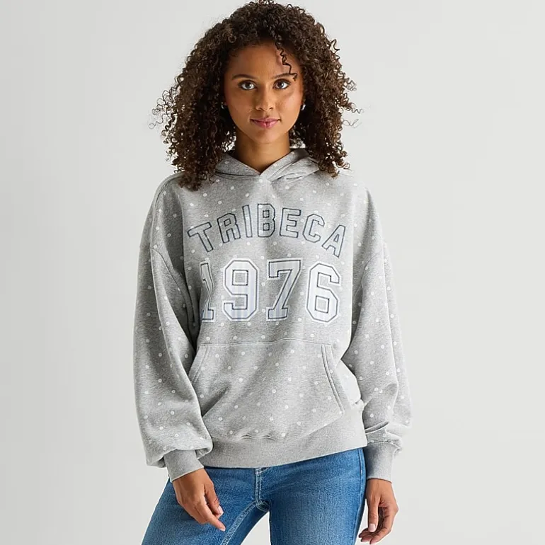 Arizona Womens Juniors Long Sleeve Fleece Hoodie