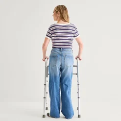 Arizona Womens Juniors Low Rise Adaptive Easy-on + Easy-off Straight Leg Jean