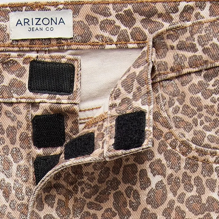 Arizona Womens Juniors Low Rise Easy-on + Easy-off Baggy Fit Straight Leg Jean